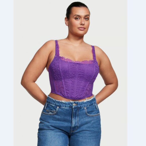 Victoria's Secret Tops - Victoria's Secret DREAM ANGELS Lace Corset Top - Purple - Small